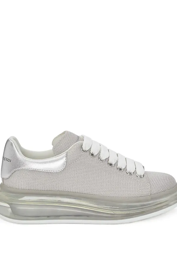 Alexander McQueen mellanhöga sneakers med transparent sula - Silverfärgad