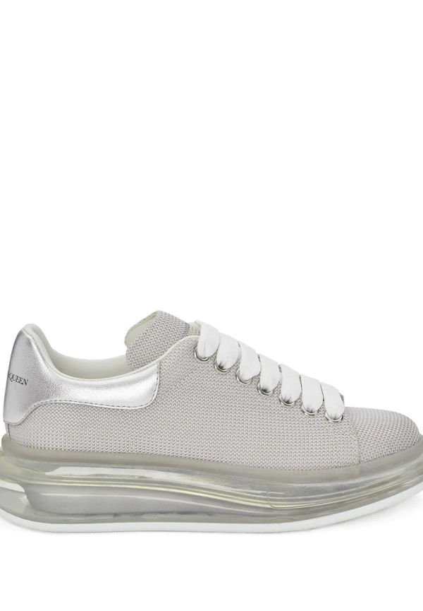 Alexander McQueen mellanhöga sneakers med transparent sula - Silverfärgad
