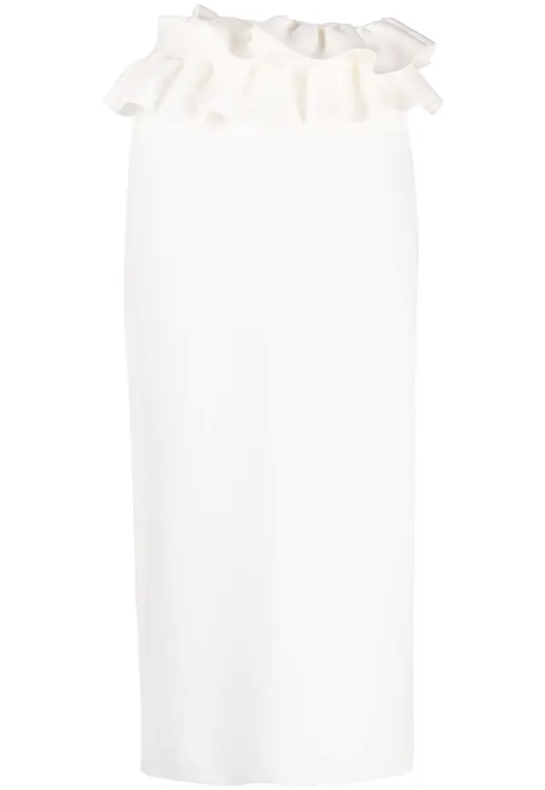 Alexander McQueen midikjol med volangdetalj - Vit