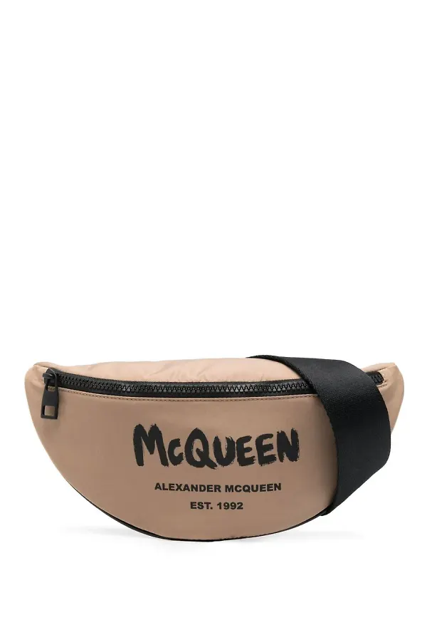 Alexander McQueen midjeväska med logotyp - Brun