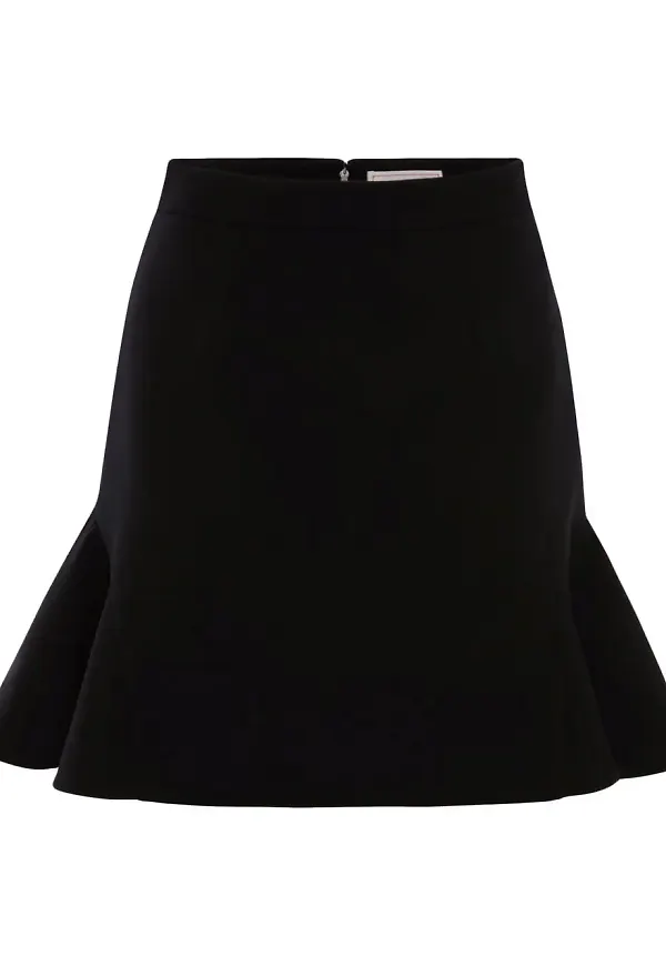 Alexander McQueen minikjol med peplum - Svart