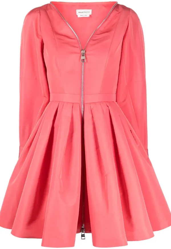 Alexander McQueen miniklänning med puffärm - Rosa