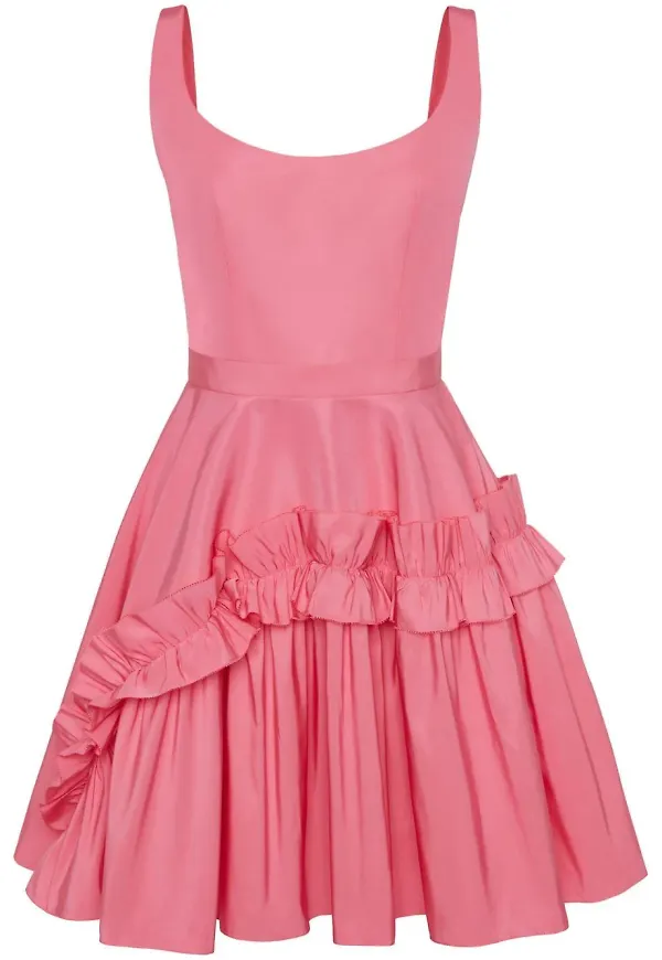 Alexander McQueen miniklänning med volangdetalj - Rosa