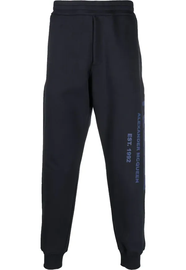 Alexander McQueen mjukisbyxor med graffititryck - Blå