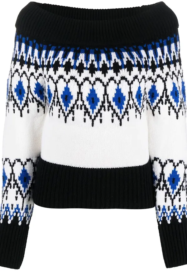 Alexander McQueen mönstrad baraxlad tröja - Vit