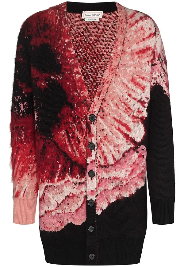 Alexander McQueen mönstrad kofta - Svart