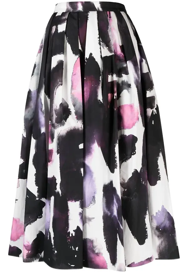 Alexander McQueen mönstrad midikjol - Vit