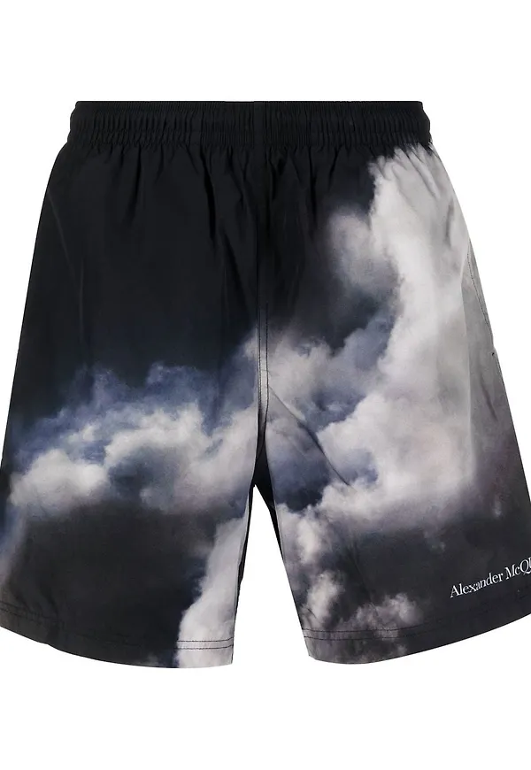 Alexander McQueen mönstrade badbyxor - Svart