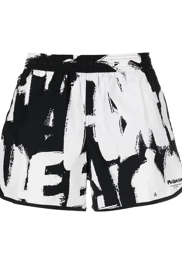 Alexander McQueen mönstrade shorts - Svart