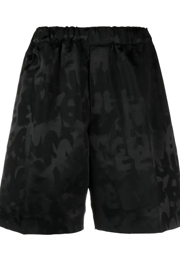 Alexander McQueen mönstrade shorts - Svart