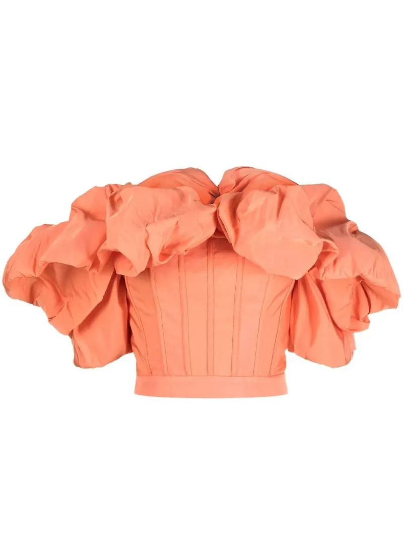 Alexander McQueen off-shoulder korsett med rysch - Rosa