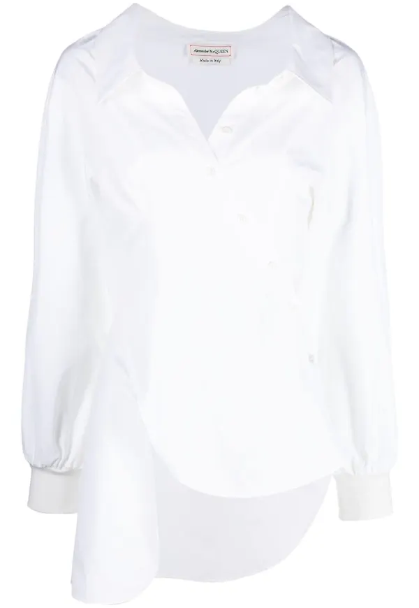 Alexander McQueen omlottskjorta - Vit