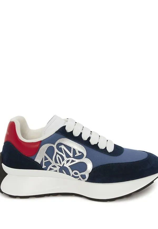 Alexander McQueen panelled low-top sneakers - Blå