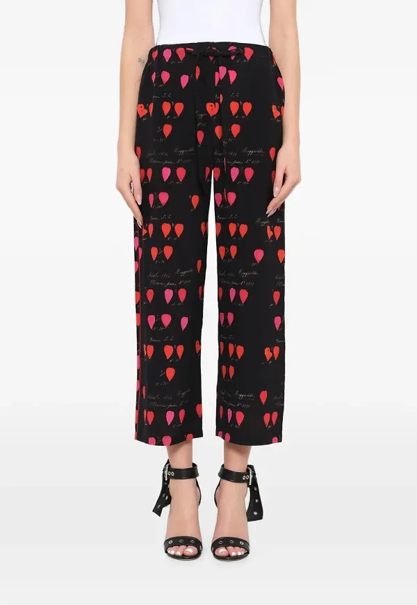 Alexander McQueen petal print trousers - Svart