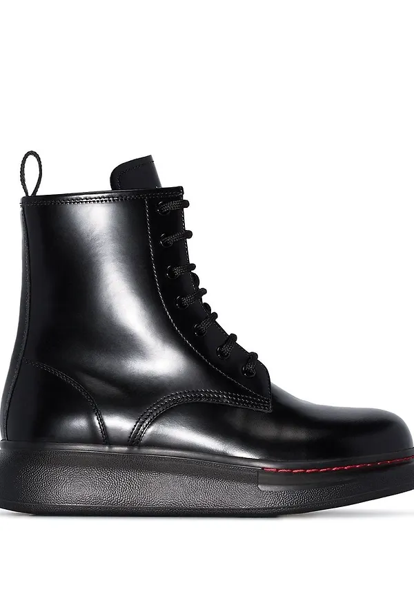 Alexander McQueen platåstövletter - Svart