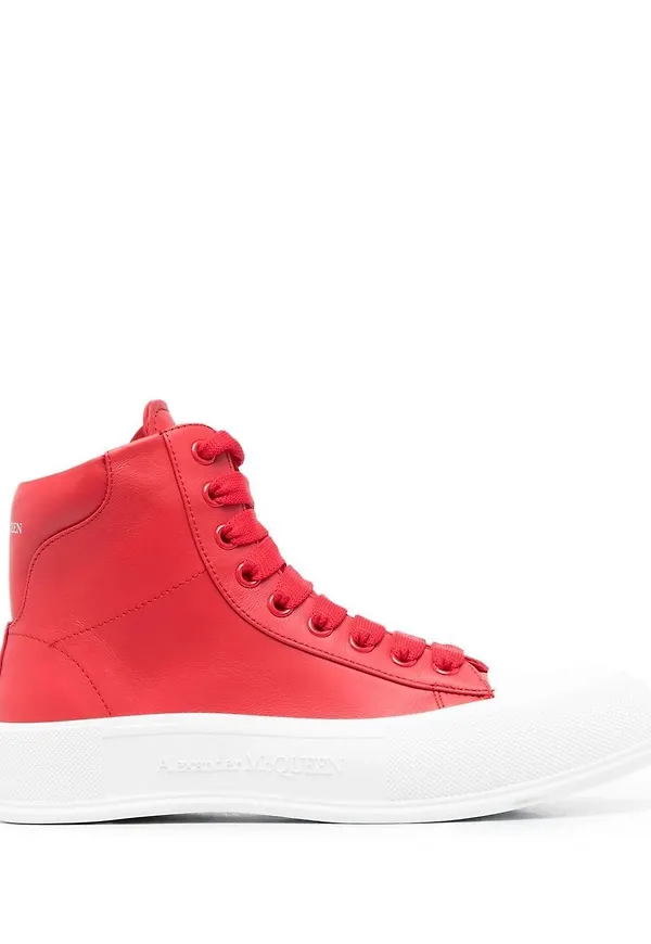 Alexander McQueen Plimsoll höga sneakers - Röd