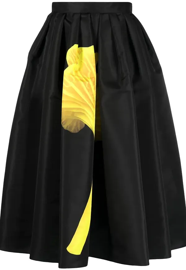 Alexander McQueen plisserad midikjol - Svart
