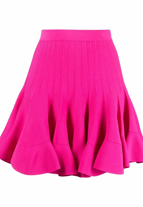 Alexander McQueen plisserad minikjol - Rosa