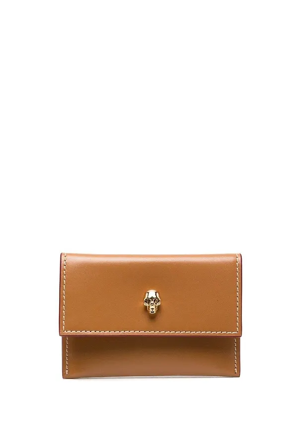 Alexander McQueen plånbok med dödskalle - Brun