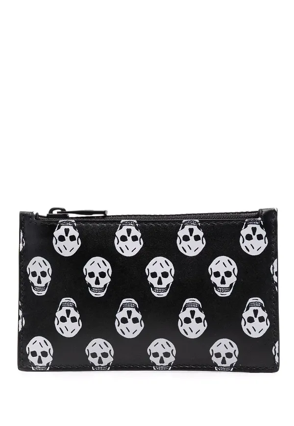 Alexander McQueen plånbok med dödskalle - Svart