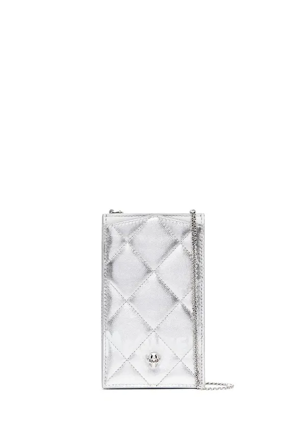 Alexander McQueen plånbok med quiltat läder - Silverfärgad