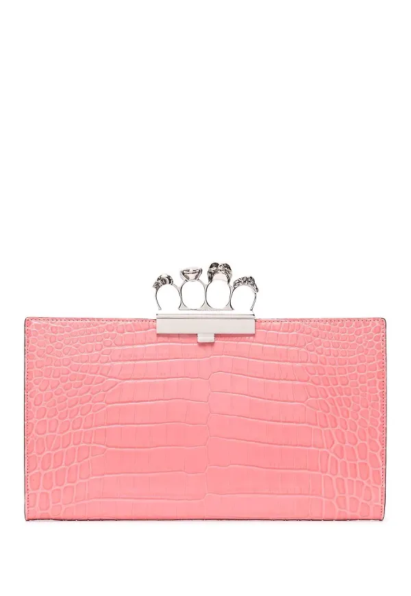 Alexander McQueen pouch med dödskalle - Rosa