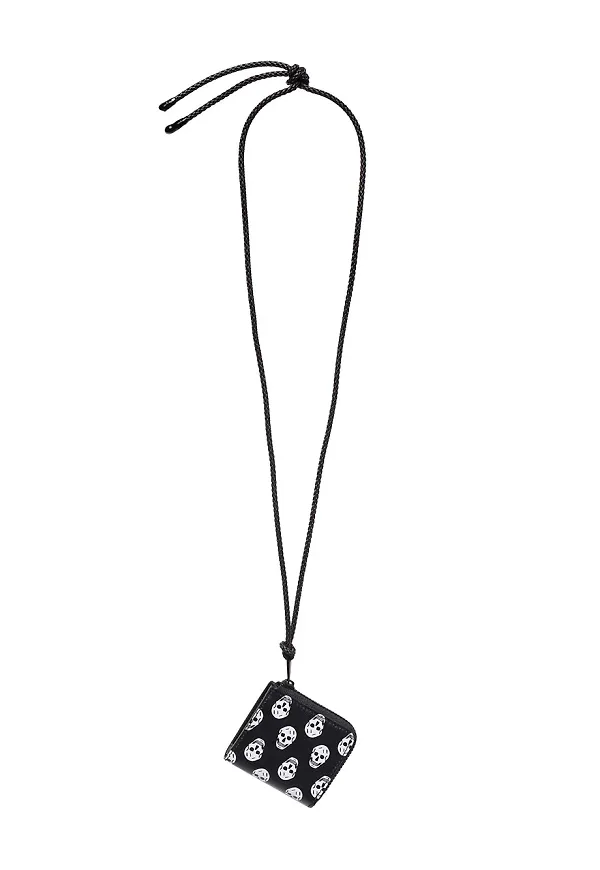 Alexander McQueen pouch med dödskalletryck - Svart