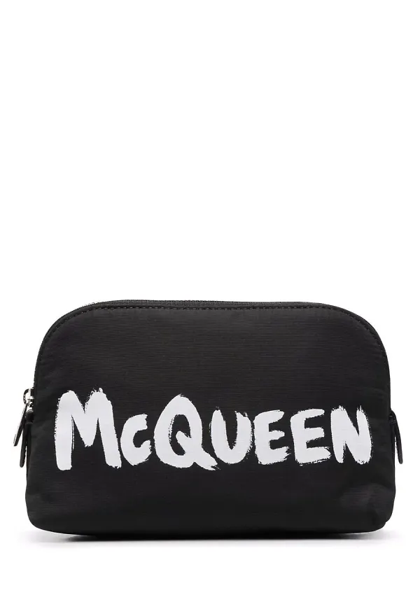 Alexander McQueen pouch med logotyp - Svart