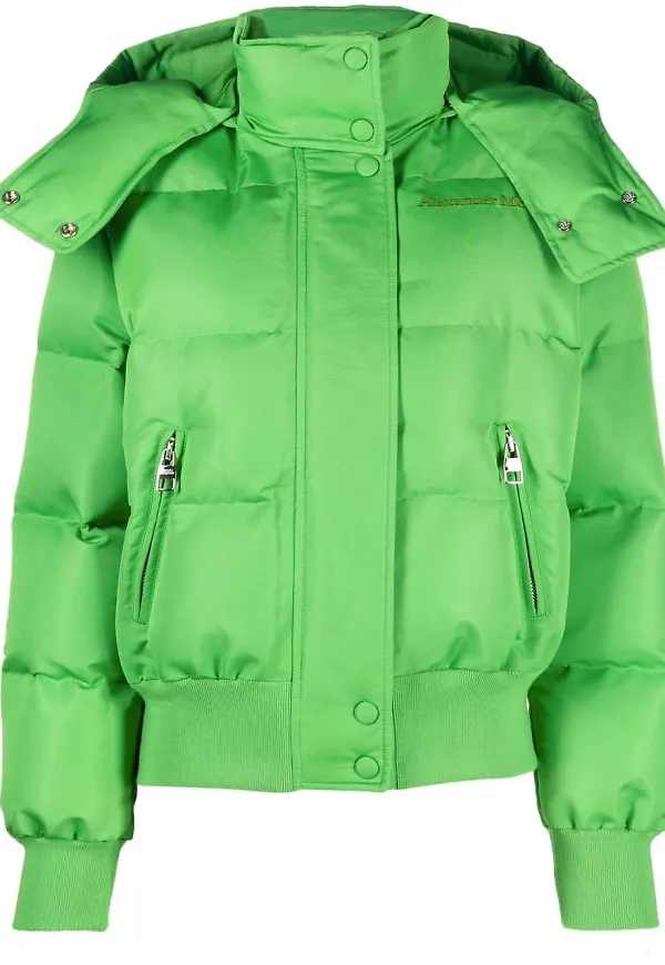 Alexander McQueen puffjacka med huva - Grön