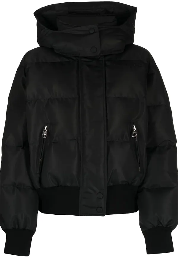 Alexander McQueen puffjacka med huva - Svart