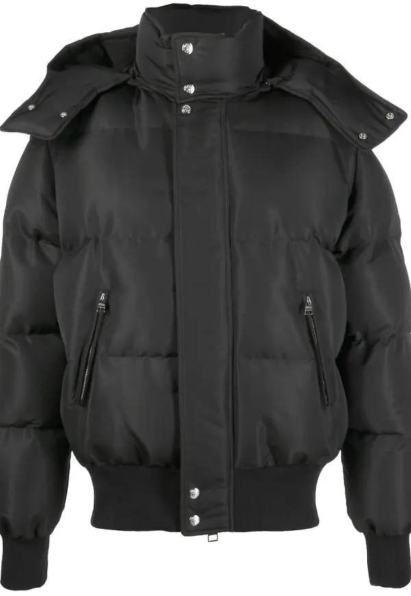 Alexander McQueen puffjacka med huva - Svart