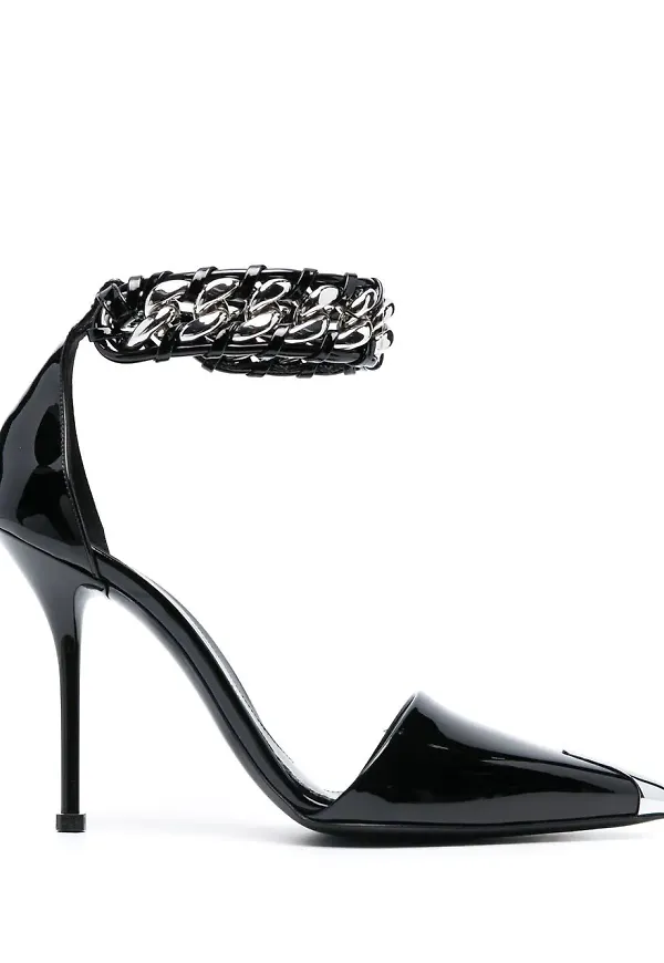 Alexander McQueen Punk Chain läderpumps - Svart