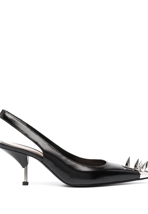 Alexander McQueen Punk Stud slingback-pumps - Svart