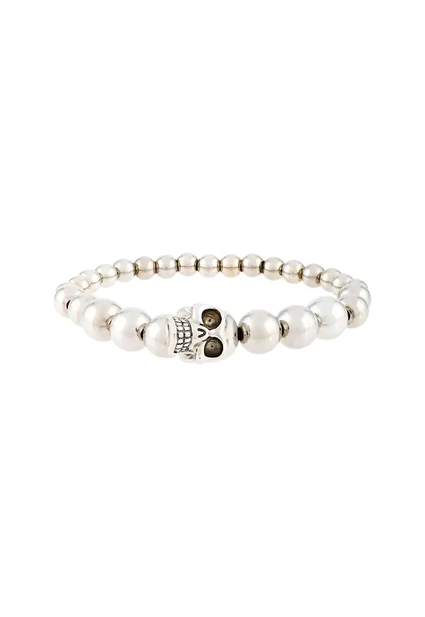 Alexander McQueen pärlarmband med dödskalle - Metallic
