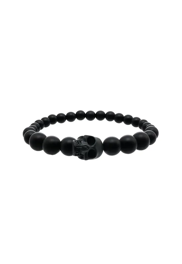 Alexander McQueen pärlat armband med dödskalle - Svart