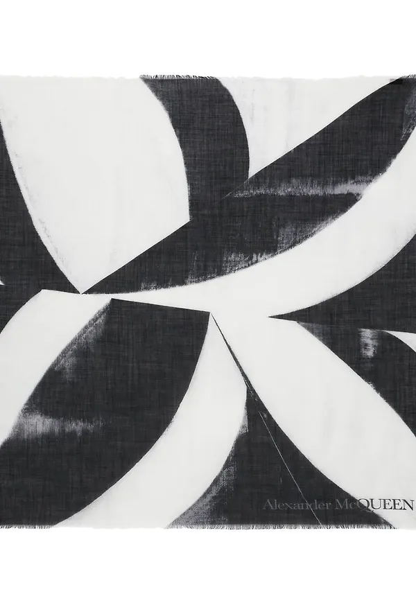Alexander McQueen randig halsduk - Svart
