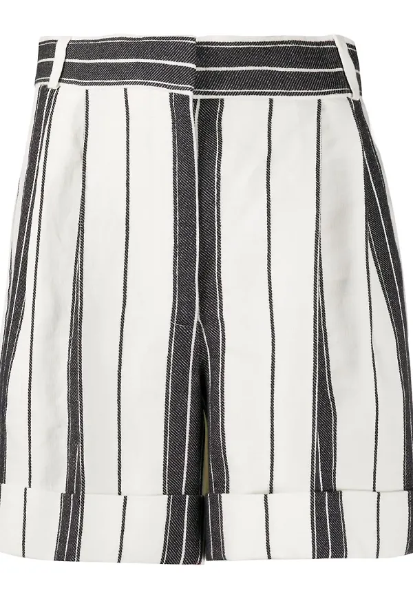 Alexander McQueen randiga shorts med hög midja - Svart