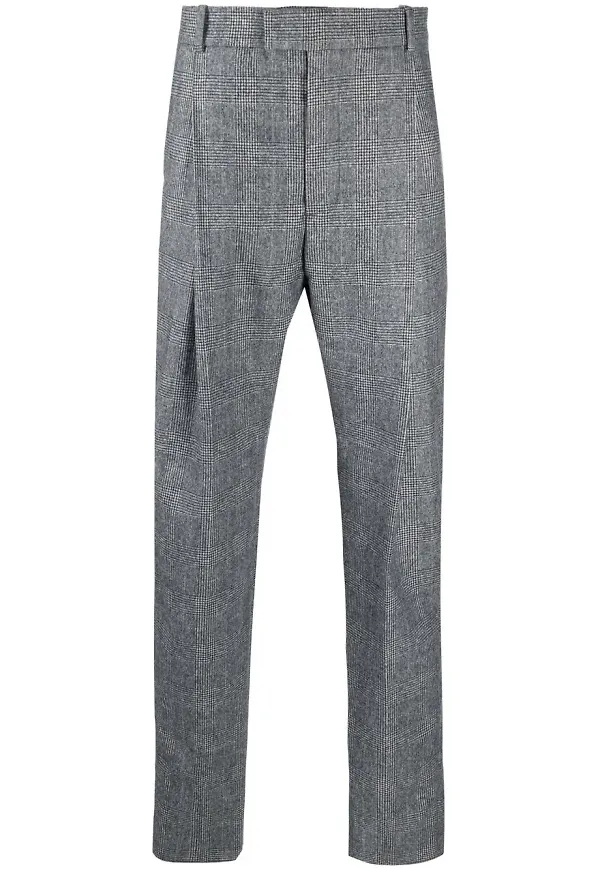 Alexander McQueen rutiga slacks - Svart