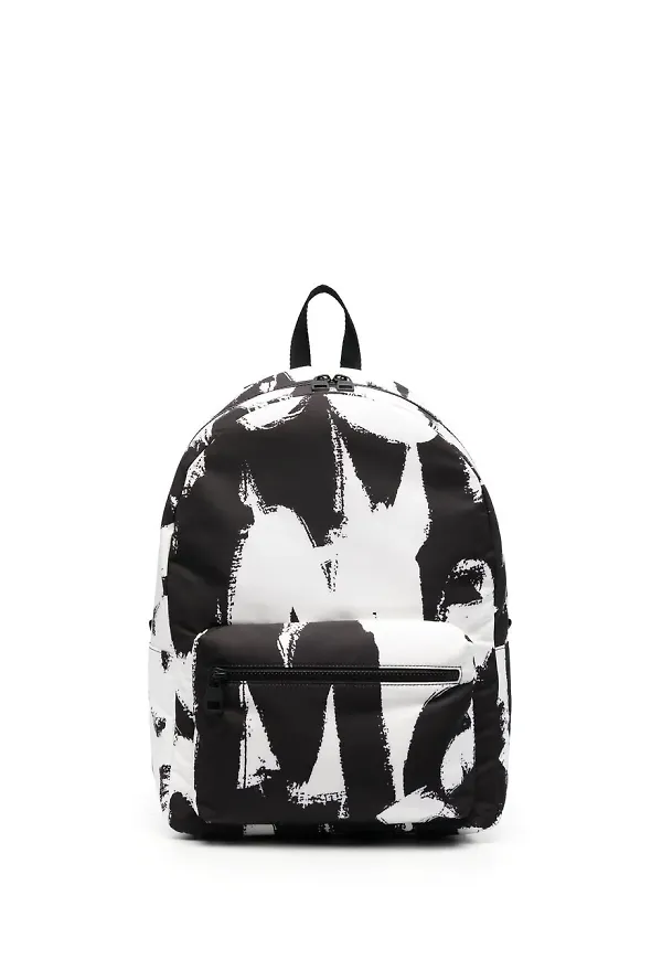 Alexander McQueen ryggsäck med graffititryck - Blå
