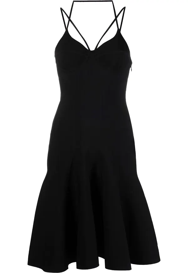 Alexander McQueen räfflad miniklänning - Svart