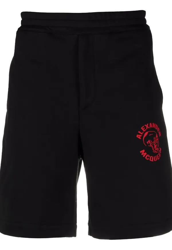 Alexander McQueen shorts med dödskalle och logotyp - Svart