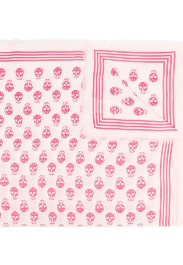 Alexander McQueen sjal med brodyr - Rosa