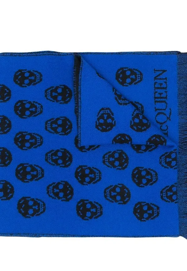 Alexander McQueen sjal med dödskalle - Blå