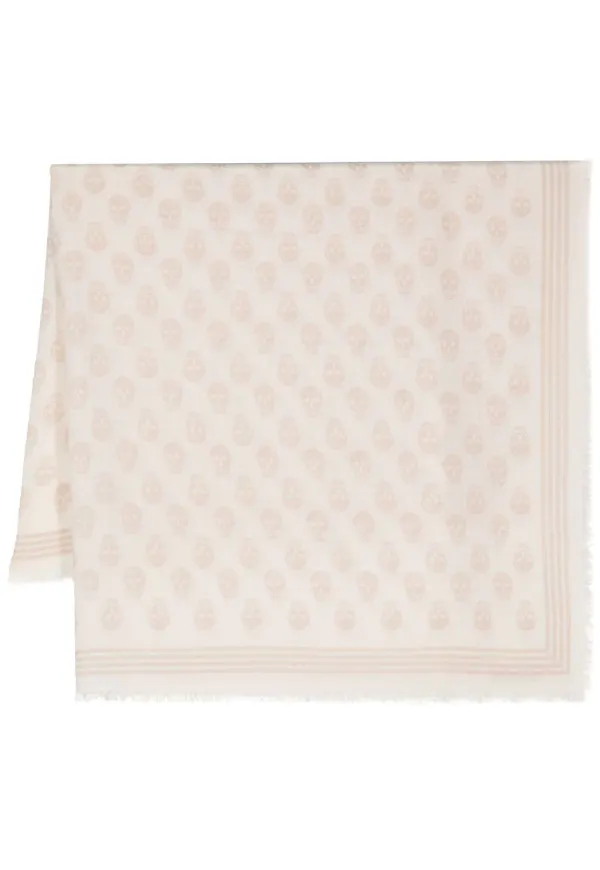 Alexander McQueen sjal med dödskalle - Neutral