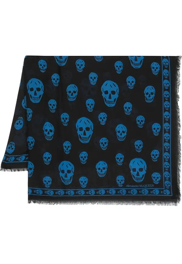 Alexander McQueen sjal med dödskalle - Svart