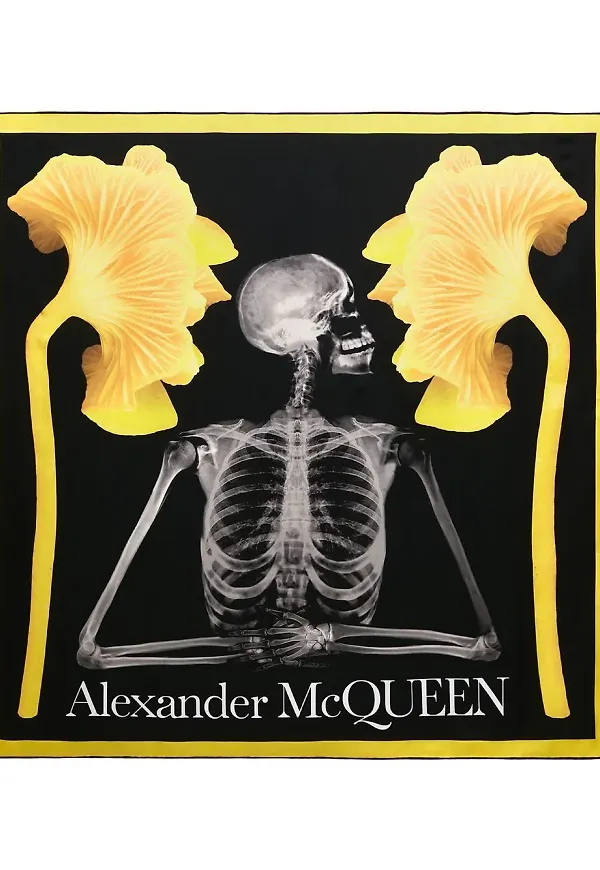 Alexander McQueen sjal med fransar - Svart
