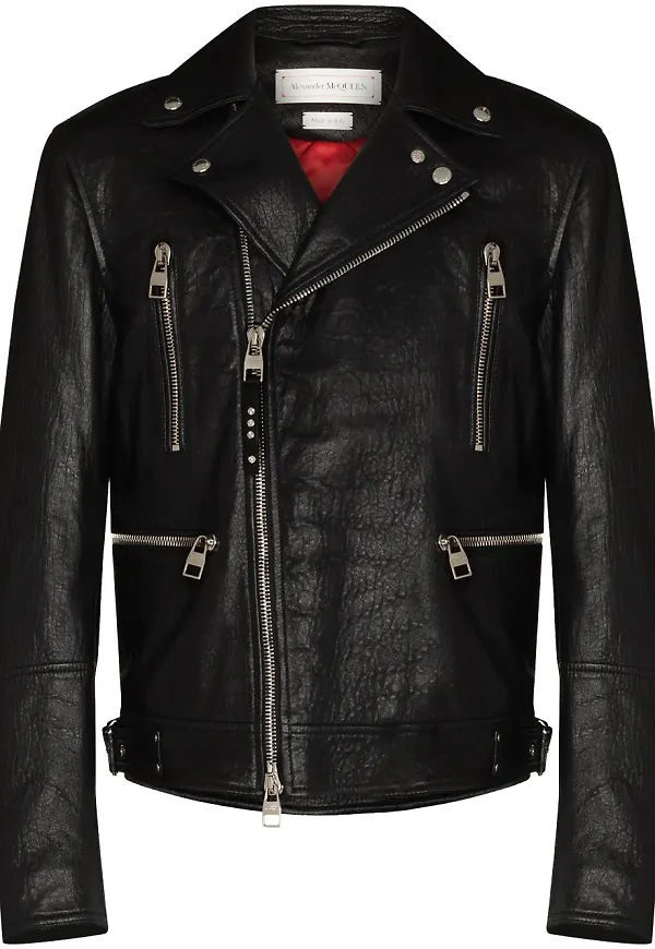 Alexander McQueen skinnjacka i bikermodell - Svart