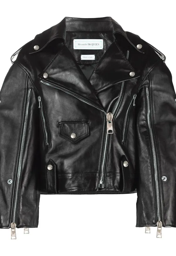 Alexander McQueen skinnjacka i bikermodell - Svart