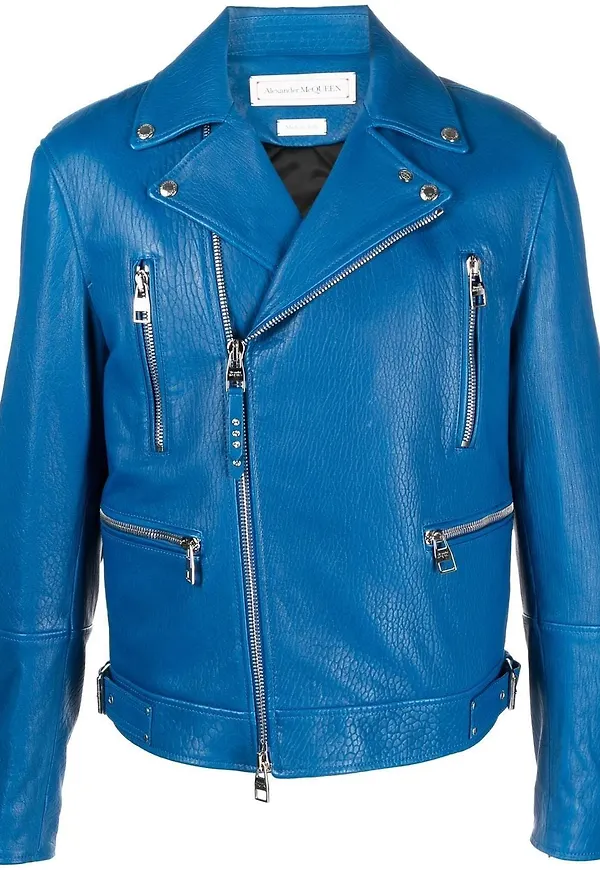 Alexander McQueen skinnjacka med ficka - Blå