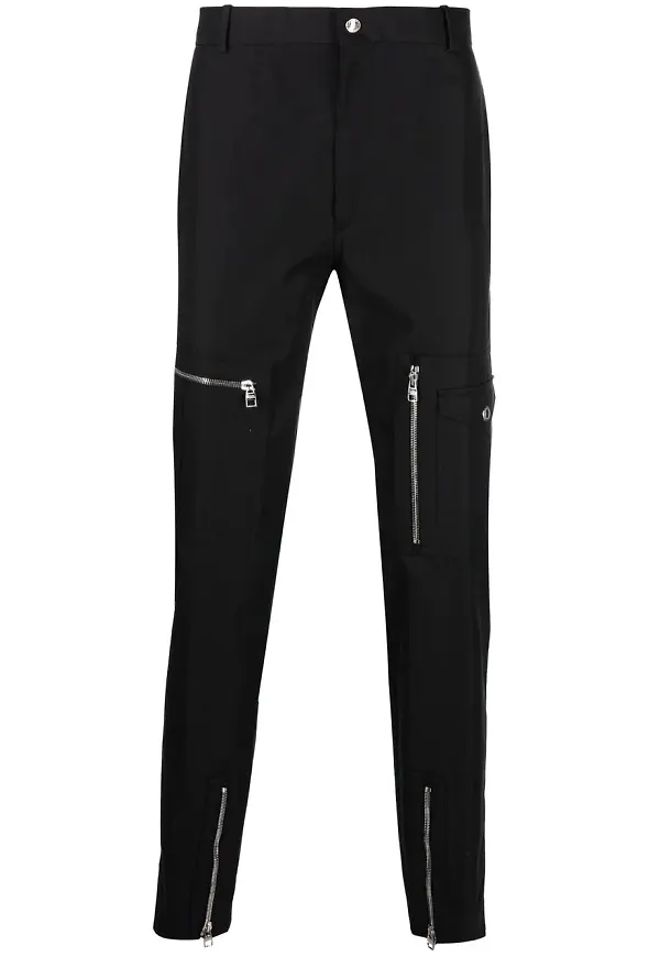 Alexander McQueen skinny-byxor med dragkedja - Svart